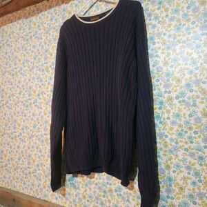 The‎ Vintage 90s Timberland 100% Cotton Ribbed Heavy Knit Sweater Vtg Navy
